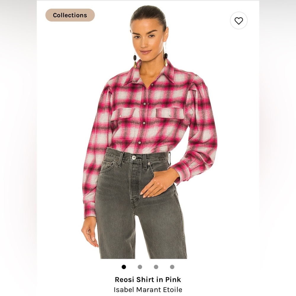 Isabel Marant Plaid Opal pearl snap button down.